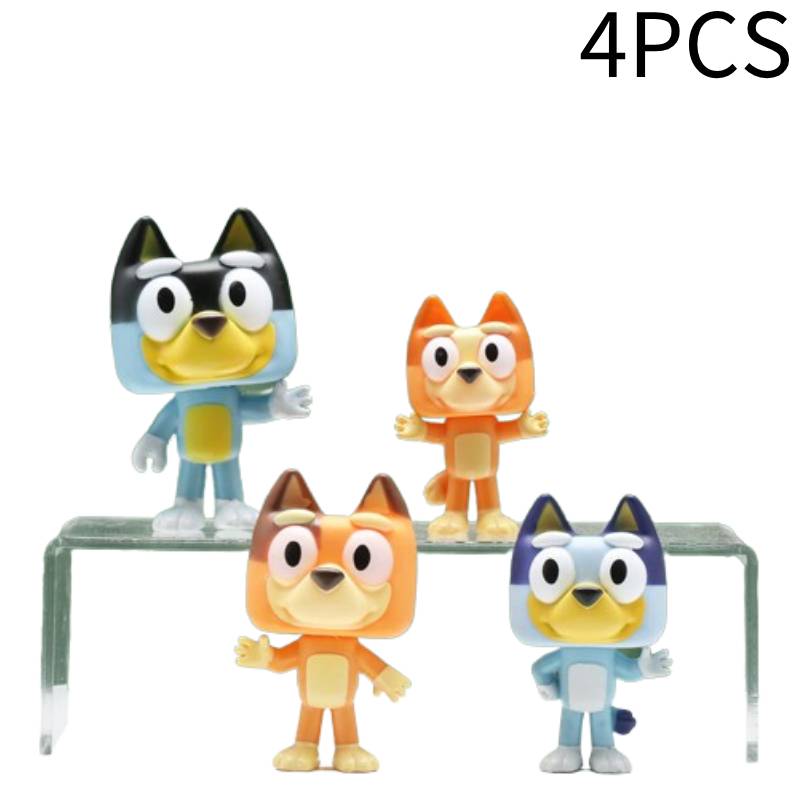 

И 4 шт. Фигурка семьи Блуи Бинго Чили Бандит Модель Детские подарки Домашнее украшение