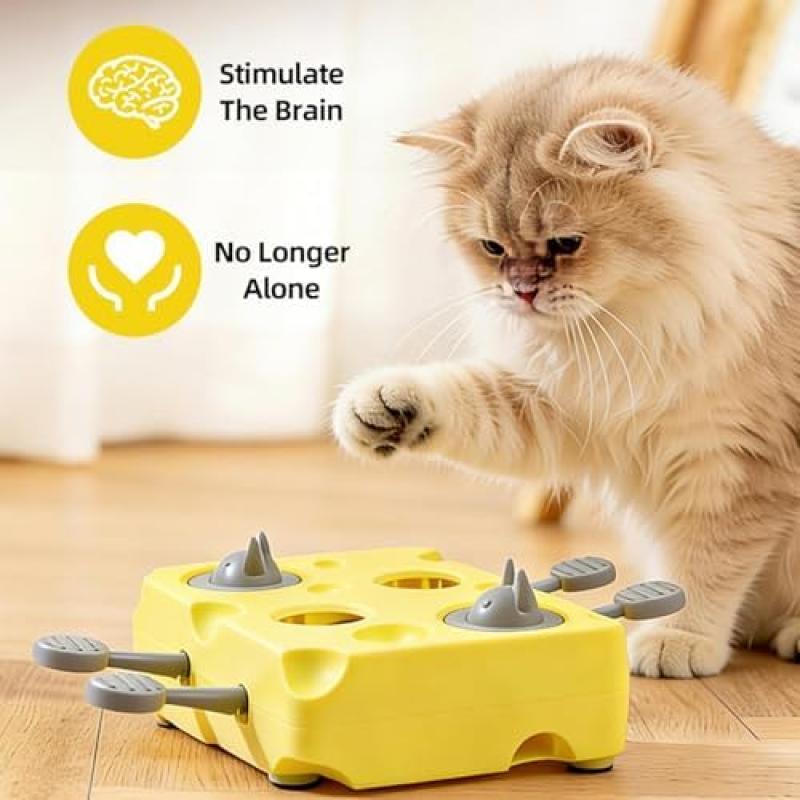 Dtaigou Interactive Cat Toy - Slow Feeder Puzzle Game, Treat Dispenser, Mental Stimulation Enrichment for Kittens, Puppies, Indoor Pets