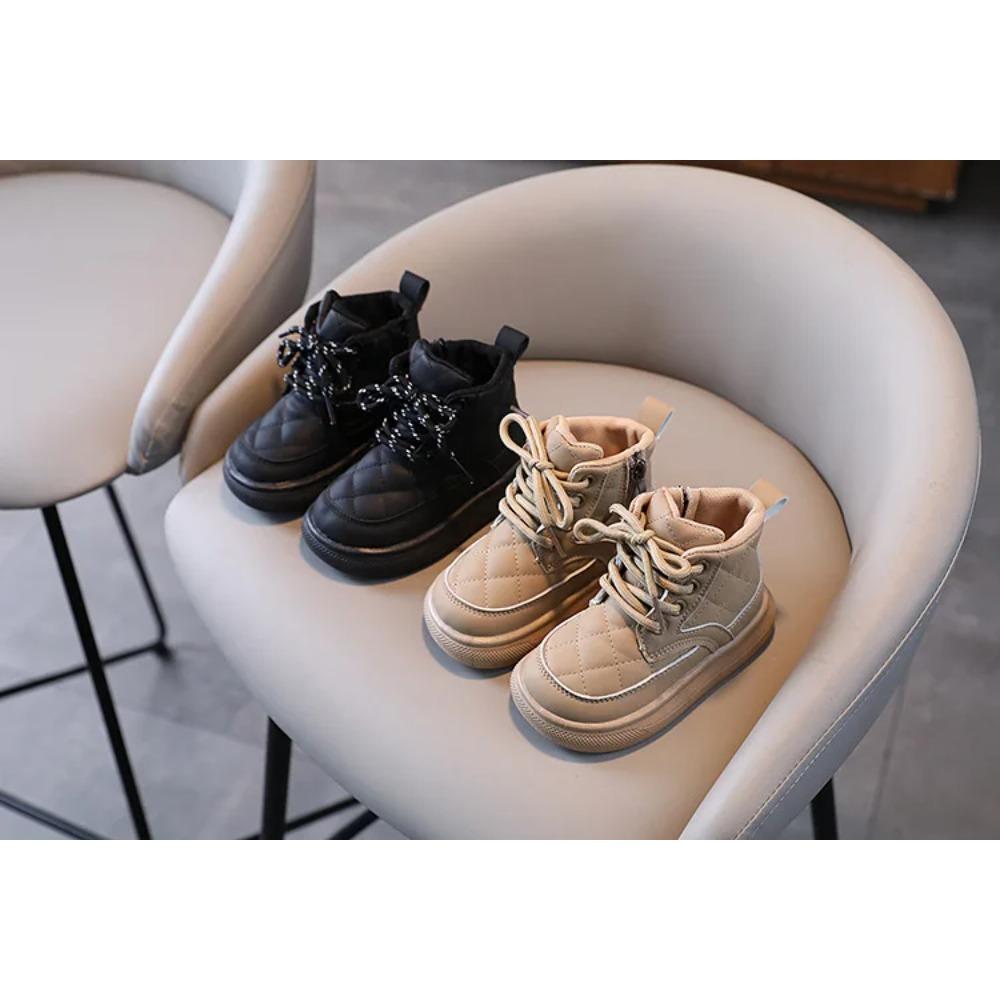 Autumn/Winter Children Boots for Boys Warm Plush Rubber Sole Toddler Kids Sneakers Girls Boots 21-30