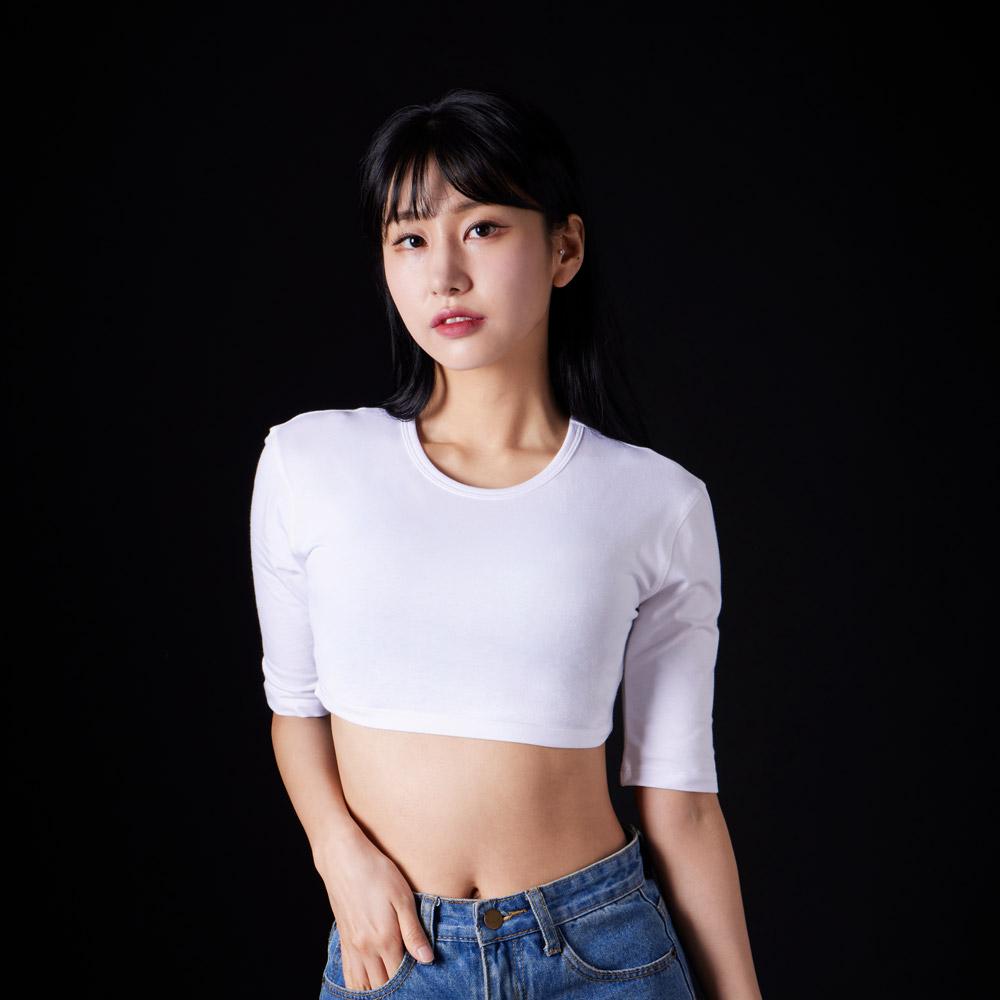 Astral Projection Basic Supima Spandex 5/8 Sleeve Short Crop Top Free