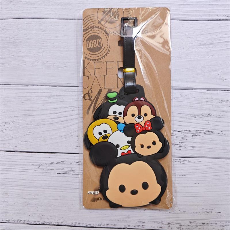 Cute Cartoon Bowknot Silicone Luggage Tag - White Palm Design