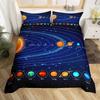 Space Themed Bedding Set Galaxy Outer Space Duvet Cover Set Full Queen For Boys Girls Earth Planets Moon Stars Comforter Cover