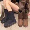 Snow boots women's 2025 new autumn and winter piled thickened women's shoes warm snow cotton shoes snow boots high boots foreign trade