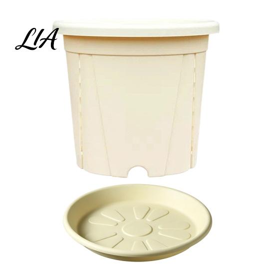 Thickened Edge Decorative Planters Resin Flowerpot with Drainage Holes And Saucer, Breathable Plant Pot for Indoor Outdoor Garden Plants, Lightweight