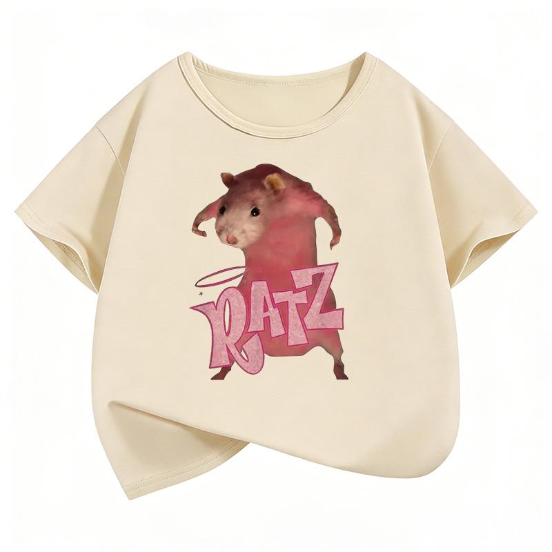 Hip Hop Y2k Mouse Design Printed T Shirts Animal Short Sleeve Kids Children's T-shirt Boys Girls Summer Spring Casual Top Tee