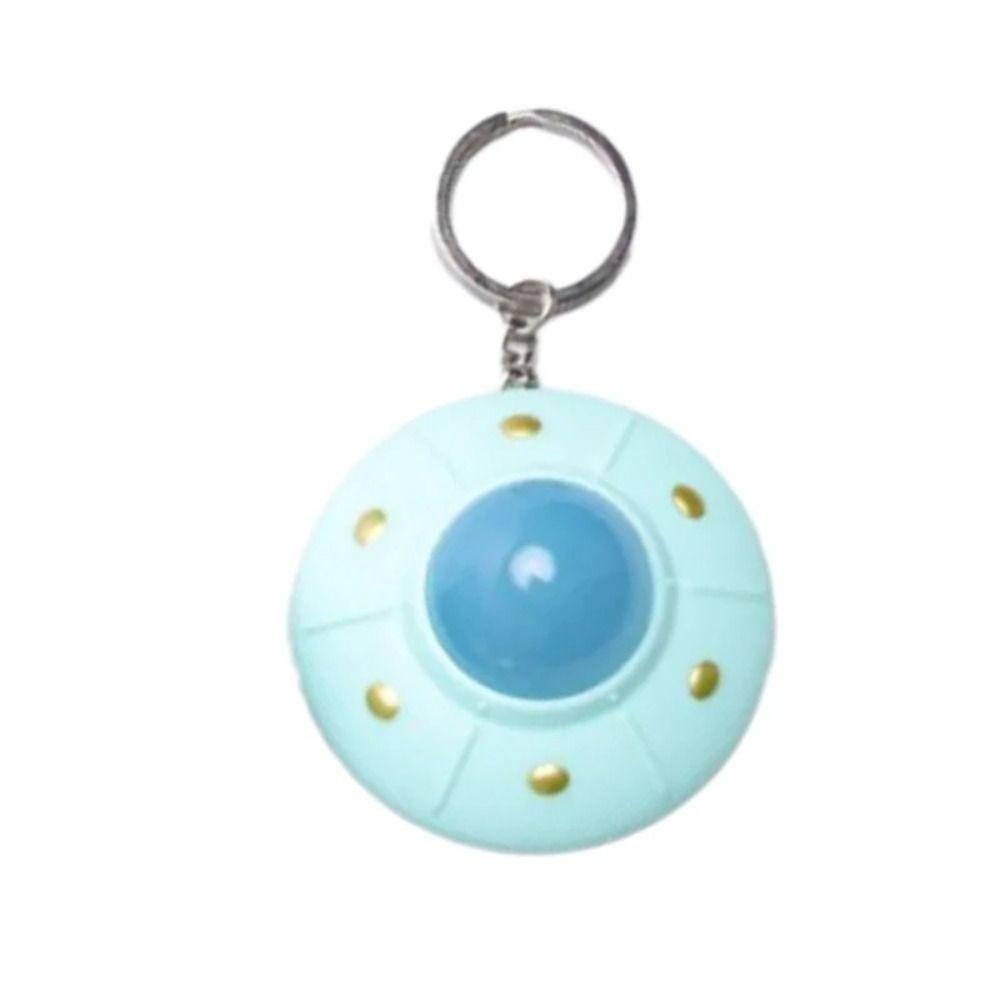 LED Light UFO Keyring Ornament Spaceship Model Keyring Creative Flying Disc Keychain  Jewelry Gift