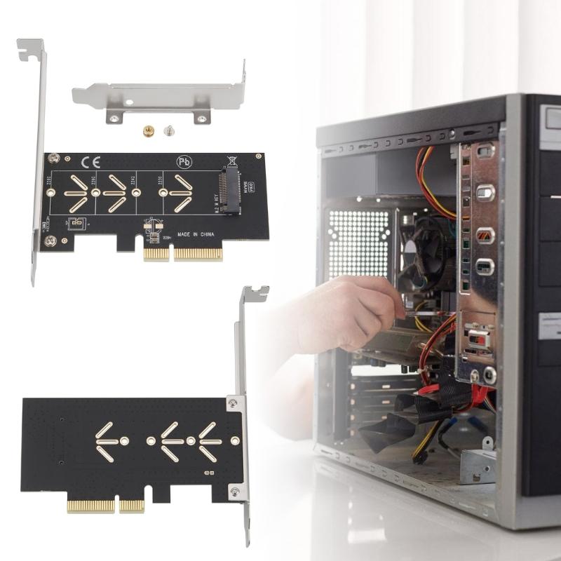 NVMe M Key PCIe Converter Card For Drive Installation Easy Tool Less and Heat Dissipation Compatibles Multiple Systems