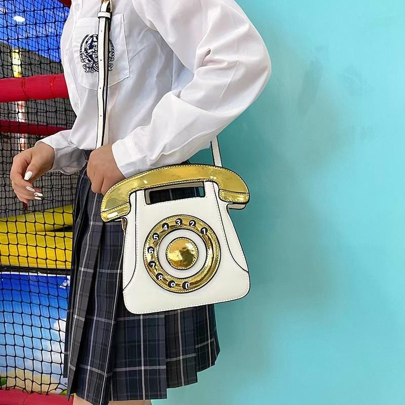 

Simulation Telephone Creative Design Handbag Cute Style Shoulder Bag Fashion Leather Woman Bag Fashion Crossbody Bags