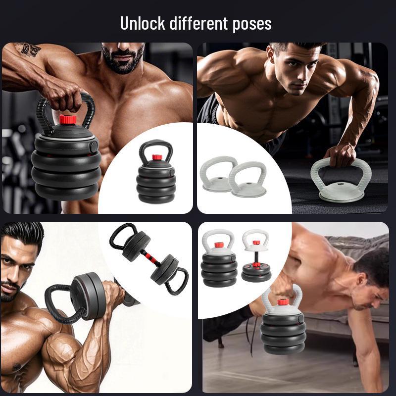 Portable Fitness Accessories: Handle for Dumbbell, Barbell, Kettlebell Swing, Hip Raise, Prone Support
