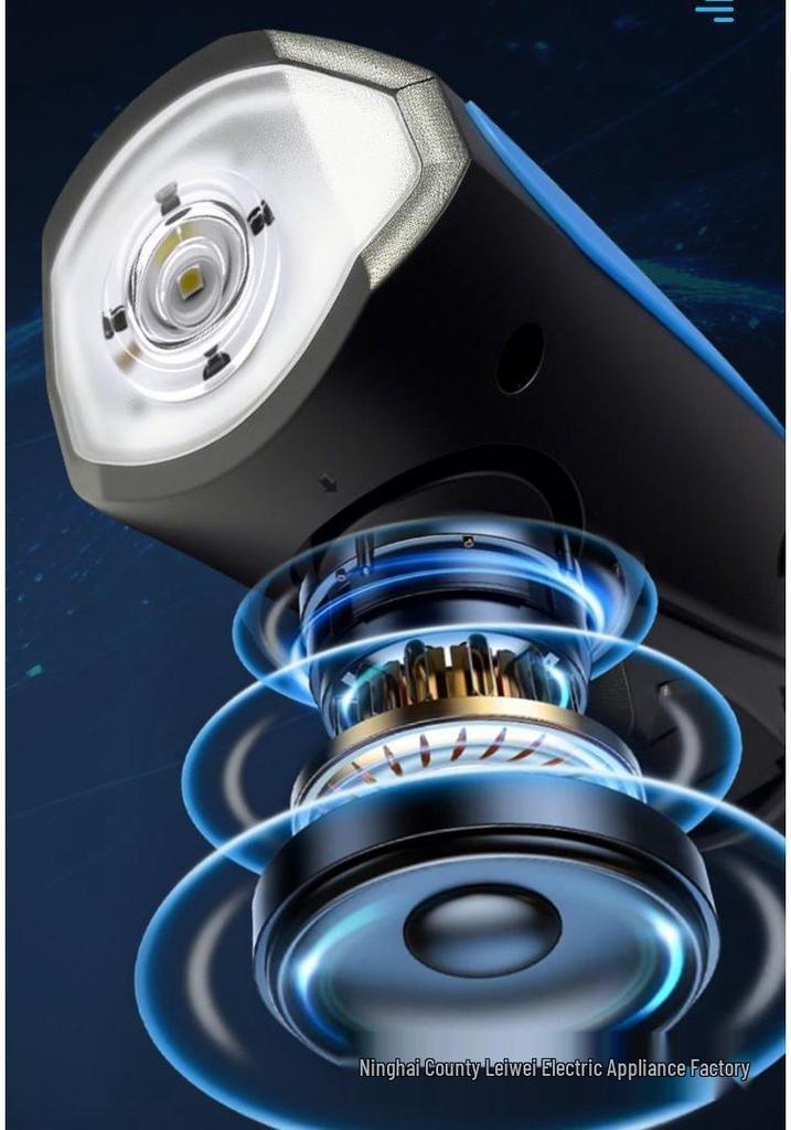 Rechargeable Front Bike Light with Horn - Powerful Night Riding LED Safety Light for Mountain Bikes