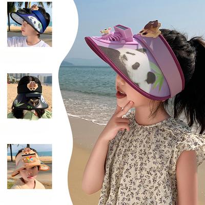 Fan Summer Cartoon Big Hat Outdoor Sun Protection Top Children Hat Brim and Sun Hat Cute