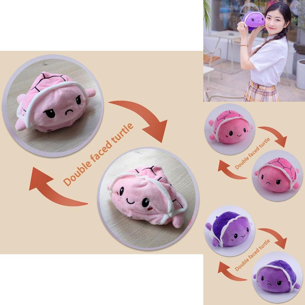 Adorable Flip Turtle Plush Toy With Reversible Double-sided Design For Kids