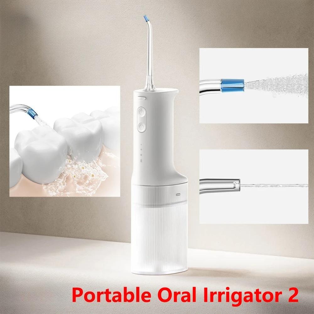 2 Dental Teeth Whitening Flosser Portable Oral Irrigator tooth Cleaner vibration Water Thread