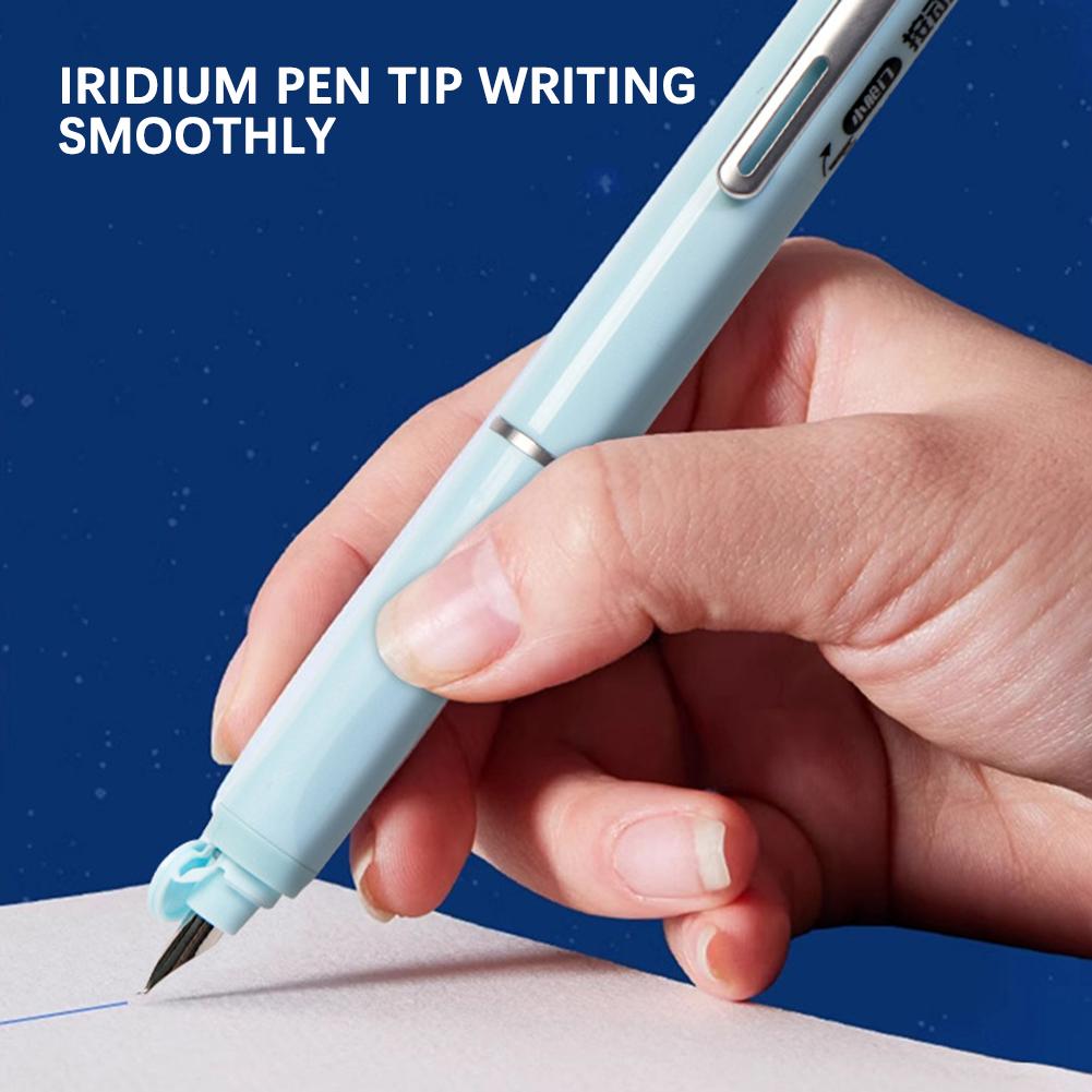 Retractable Fountain Pen Fine Nib Set With Refillable Ink Cartridges,Practice Calligraphy Writing Pen For School Office