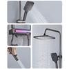 Luxury Bathroom Shower System Shower Faucet Full Set with Light Piano Key Smart Temperature Digital Display Hot Cold Mixer