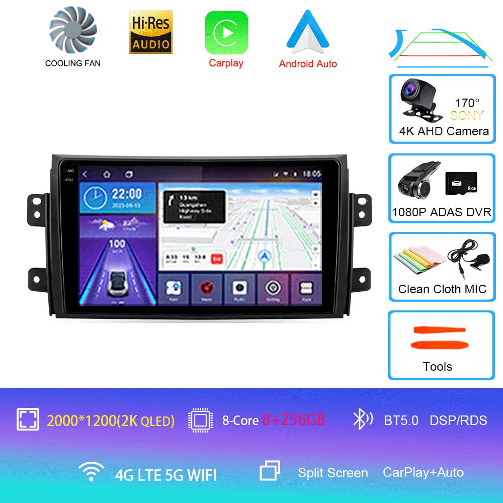 Radio auto Android 14 Carplay Auto Multimedia Pentru Suzuki SX4 2006-2013 Pentru Fiat Sedici 2005-2014 2din Autoradio Stereo Unitate Principală