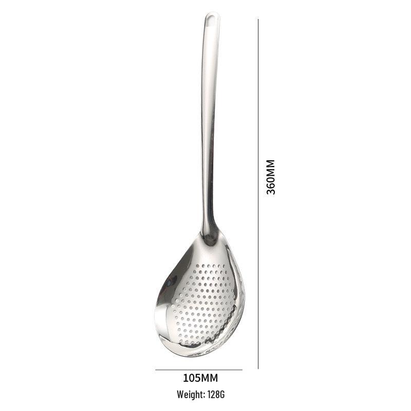 

Stainless Steel Sichuan Pepper Strainer with Wooden Handle for Dumplings and Fried Food.