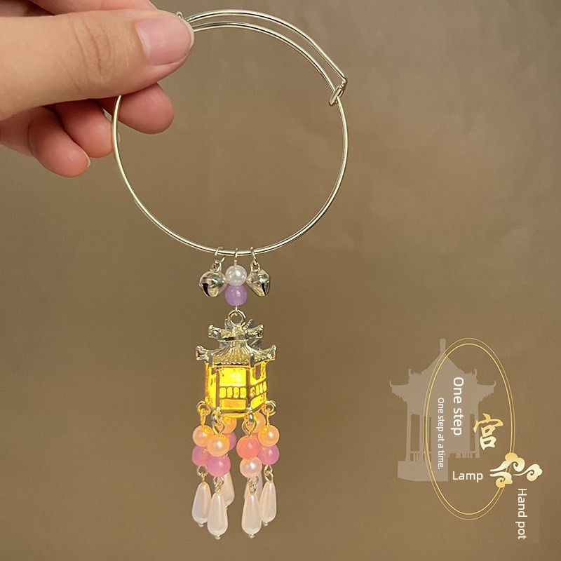 

Браслет в китайском древнем стиле, светящийся, с кисточкой, браслет-фонарик, женский сказочный придворный браслет, повседневное украшение-джокер, подарок