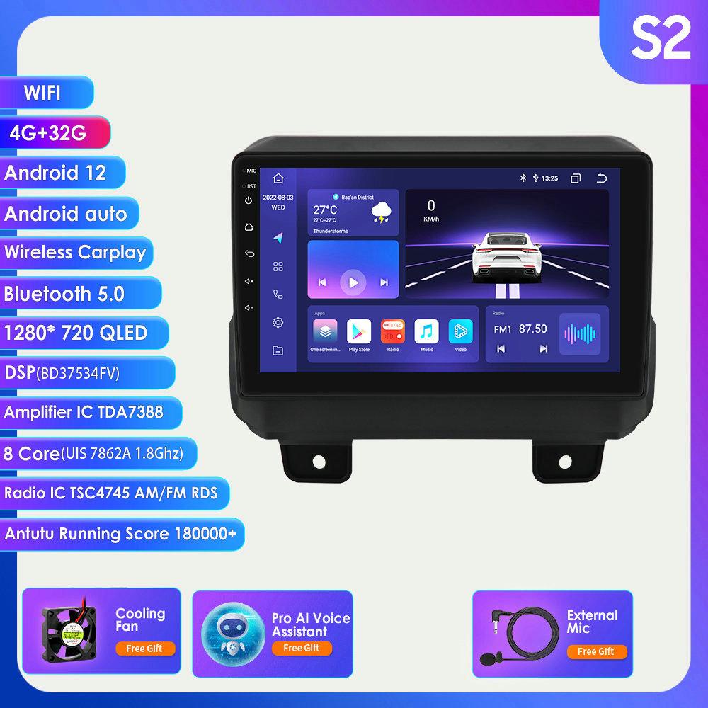 

2din Android авторадио для JEEP Wrangler JL 2018 2019 2020 2021 Gladiator автомобильный радиоприемник мультимедийный видеоплеер GPS Navi Carplay 4G интеллектуальный экран S2 8Core 4G 32G AI