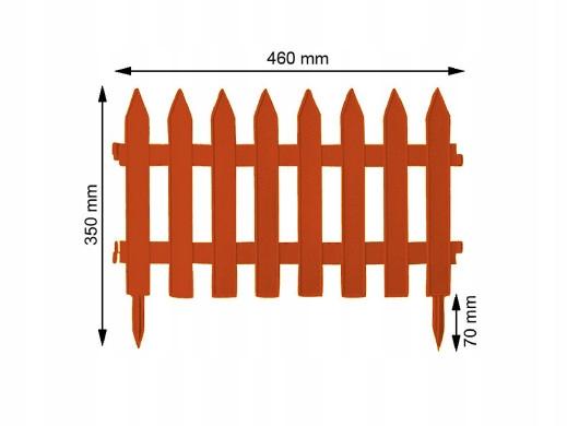 Plastic lawn fence 32 m terracotta