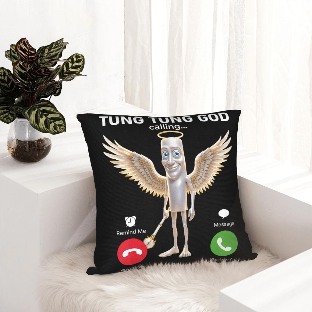 Angel Tung Tung Tung God Sahur 2026 Brainrot Meme Pillowcase Double-sided Printing Cushion Cover Decor Pillow Case Cover
