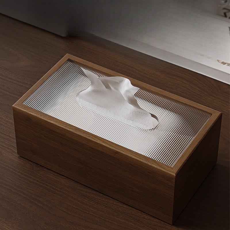 

Держатель для салфеток для дома, деревянная коробка для салфеток в китайском стиле, роскошный настольный органайзер для салфеток с акриловой крышкой для комнаты