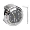 Waterproof Motorcycle Clock Chrome Plating Bike Dial Watch for 7 8in‑1in HandlesBlack Dial
