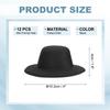 [PATIKIL] 4-inch Mini Formal Hats, 12pcs, Miniature Doll Top Hats, Craft Hair Accessories, for Doll Snowman, Black