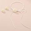 Stylish Camellia Jewelry Set Unique Flower Beaded Necklace and Earrings Floral Theme Neckchain Ear Studs Ornament