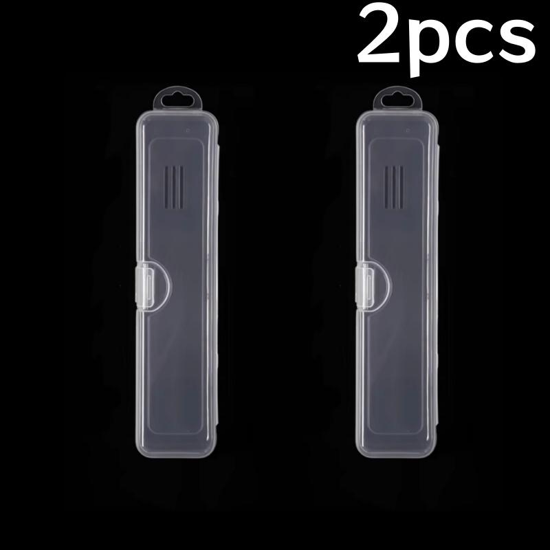 1/2/3Pcs Portable Makeup Brush Organizer Eyebrow Pencil Toothbrush Chopsticks Transparent With Cover Storage Box Kitchen Tools