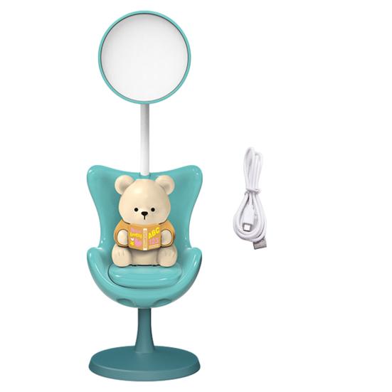 Cute Bear Desk Lamp 3 Lighting Modes LED Nursery Bedside Table Lamp Rechargeable Night Light for Bedroom Study