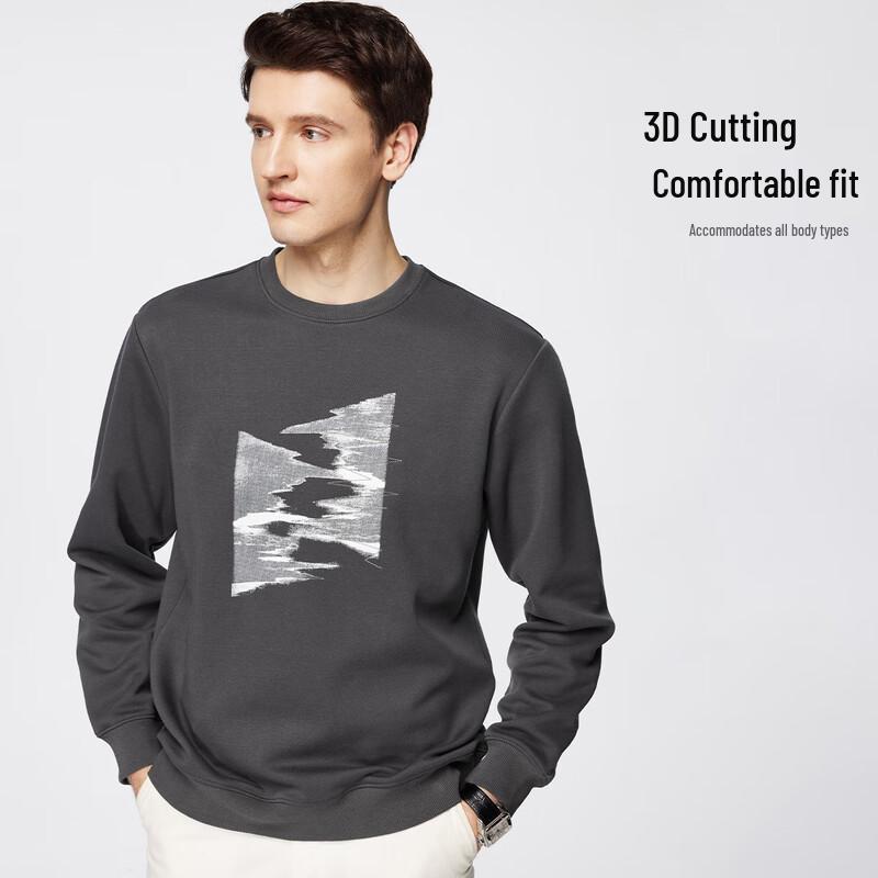 Shanshan Men's All-Season Ribbed Round Neck Pullover Sweatshirt