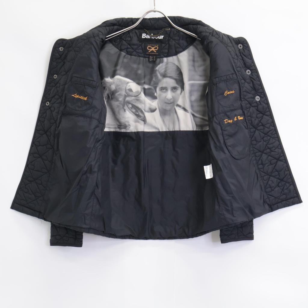 Barbour × ANYA HINDMARCH Black Ribbon Quilted Jacket Jacket 34 blackUsed