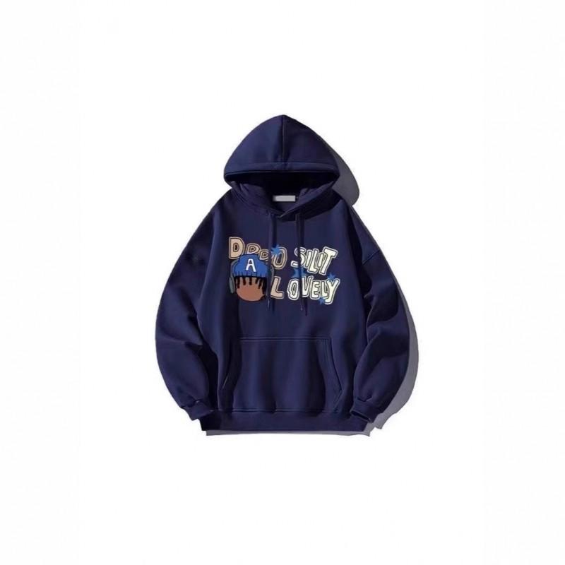 Oversized Anime Print Hooded Sweatshirt Unisex Streetwear Loose Fit Heavyweight Pullover Fall
