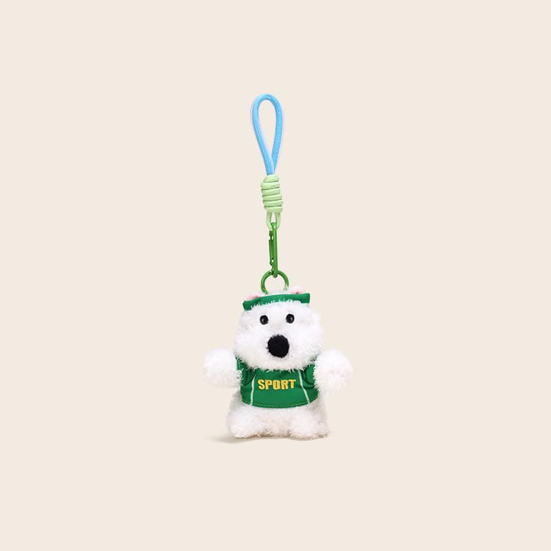 Sports Puppy Style Plush Toy Cartoon Animal Doll Keychain Pendant Backpack