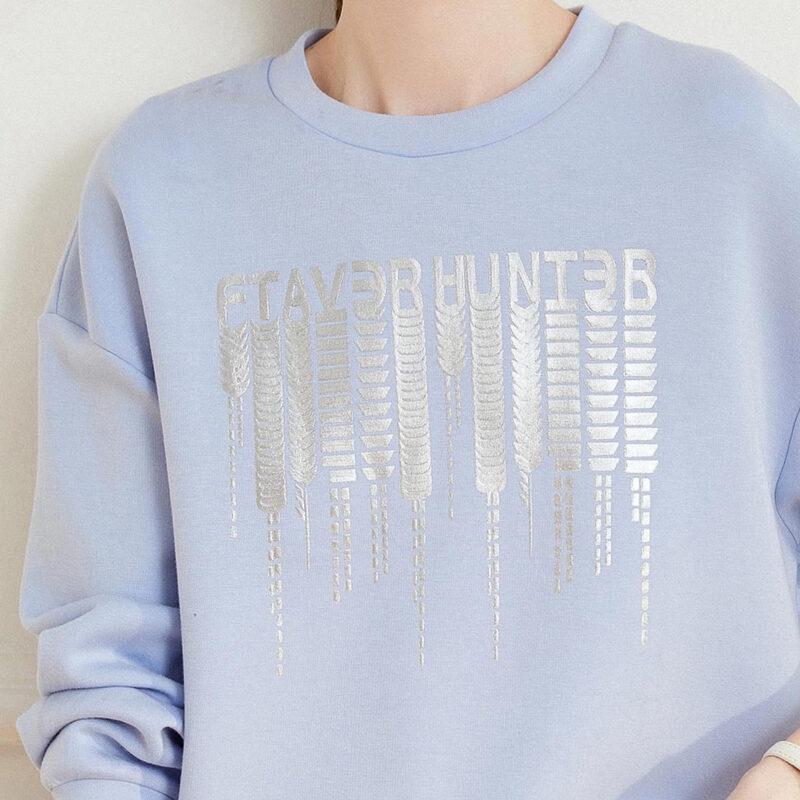 Women's Loose Fit 3D Letter Print Sweatshirt