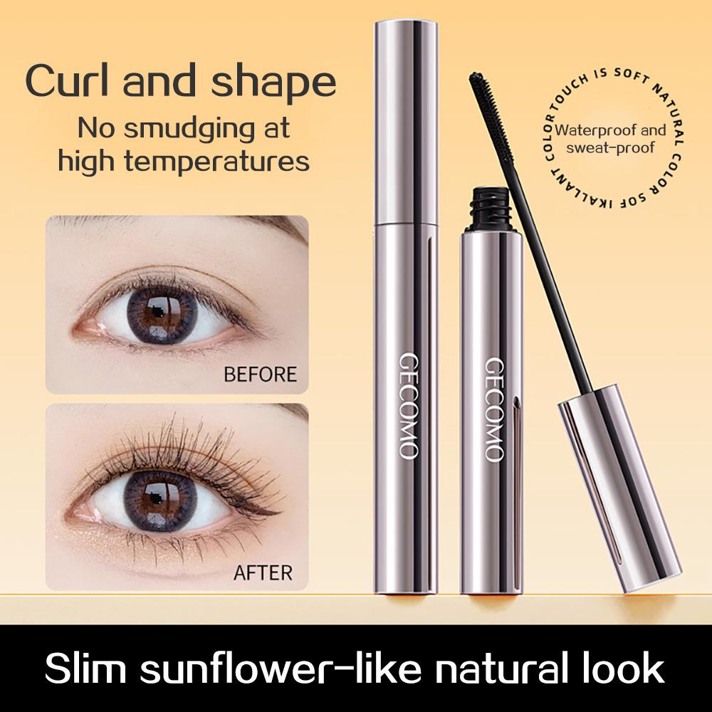 

GECOMO Comb Tooth Brush Head Mascara, 12H Styling Curly Eyelash Lasting Waterproof Eyelash Primer