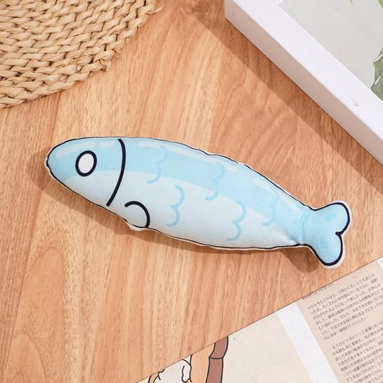 Canvas Fish Cat Chew Toy with Catnip Crinkle Paper Kitten Squeaky Fish