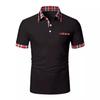 Lattice Stitching Men Summer Short Sleeve Fashion Lapel Polo Shirt Men Business Casual Sport Tops Polo Shirt