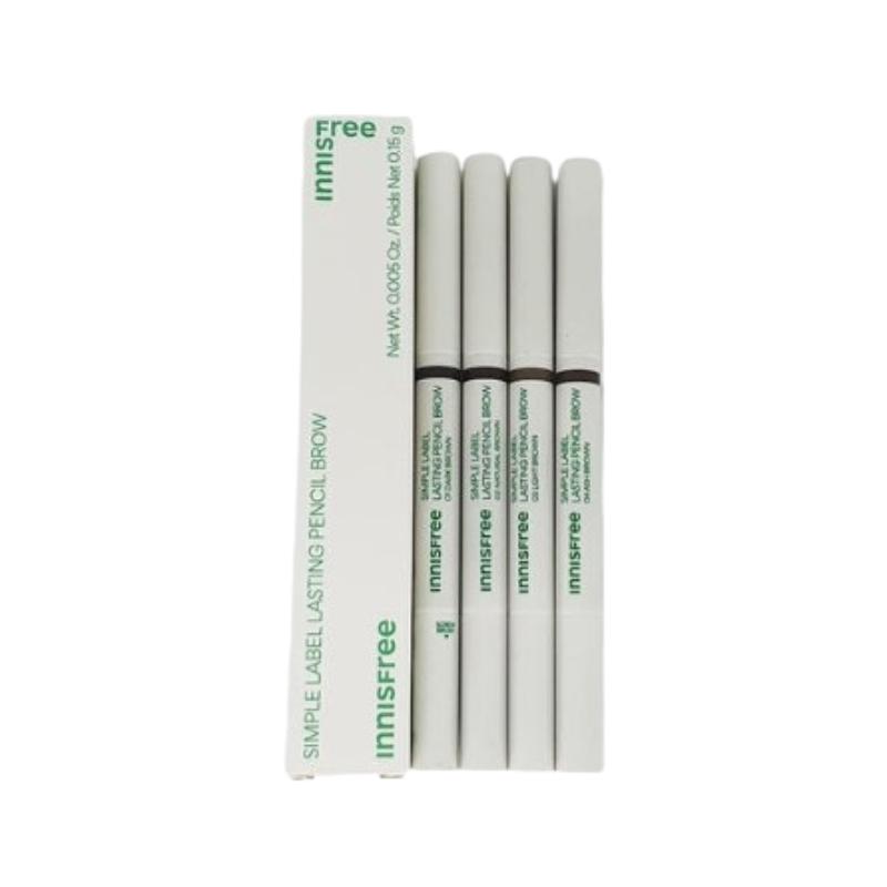 Innisfree Simple Label Lasting Pencil Brow 0.15g | Vegan Eyebrow Pencil | Long-Lasting Smudge-Proof Natural Brow [4 Colors]