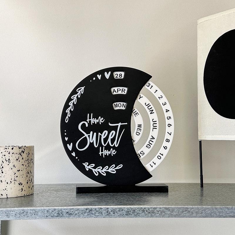 Ferris Wheel Desktop Moon Calendar: Manual Rotation Home Office Ornament with Advanced Design.