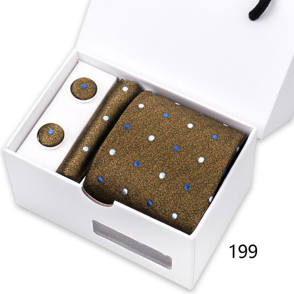 Men's High-End Polyester Tie & Pocket Square Set for Weddings and Formal Wear