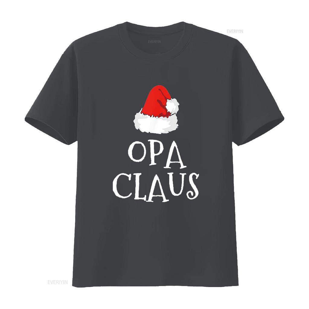 Mens Family Opa Claus Christmas Santa s Hat Matching Pajama T Shirt Black vintage Washed Stylish Soft Comfortable streetwear
