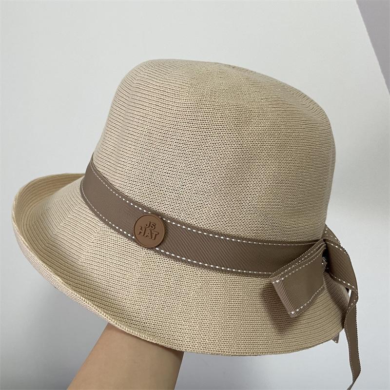 Fisherman's Hat Lady Spring and Autumn Travel British Top Hat Fashion Casual Versatile Knitted Basin Hat Shows Small Face