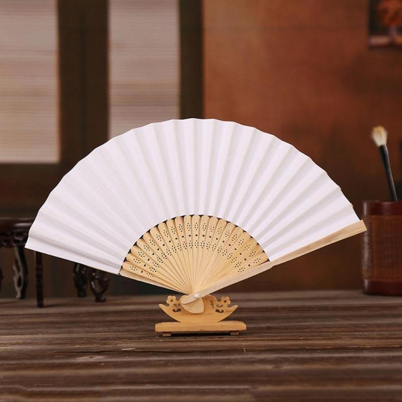 1PC Blank Folding Fan Portable Handheld Folding Fan Children Painting Fan DIY Handmade Materials