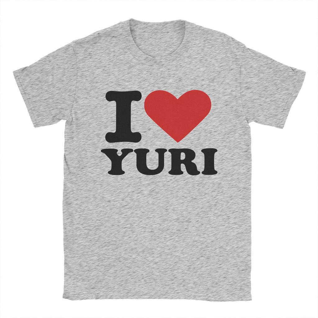 I Love Yuri TShirt Summer  Cotton TShirts For Male Hipster Loose Tshirt Short Sleeve Vintage Tees