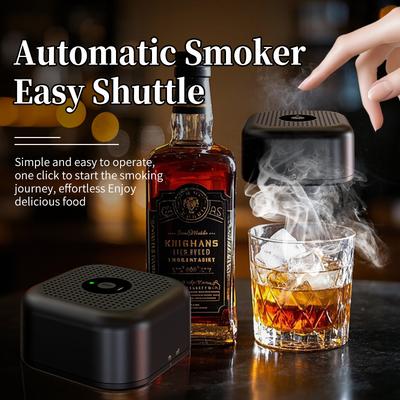 UNTIOR Kit Electric de Afumător Cocktail 6 Așchii de Lemn Reîncărcabil Brichetă Încorporată Nu Este Nevoie de Butan Cadou pentru Bărbați Tată Whisky Bourbon