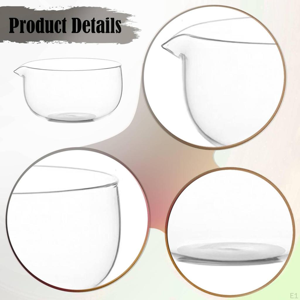 Glass Bowl for Matcha, Green Tea Bowl, Multifunctional Tea, Easy to Clean, Transparent, Ideal