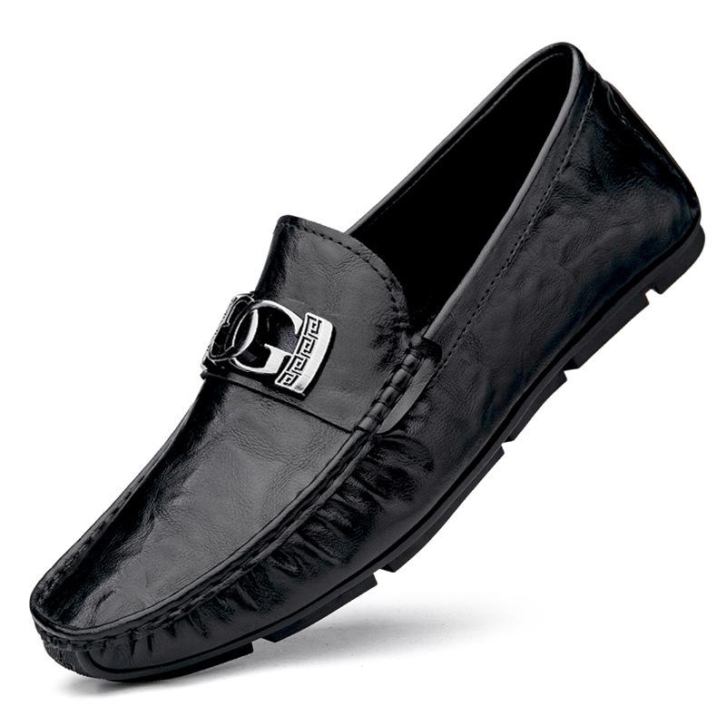 Męskie buty moda skórzana czapka buty miękka podeszwa buty do jazdy na jednym pedale męskie casualowe skórzane buty klasyczne mokasyny