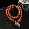 Jingxi Crystal Red Agate & Pear Wood Double Loop Bracelet - DIY Creative Mix & Match in New Chinese Style